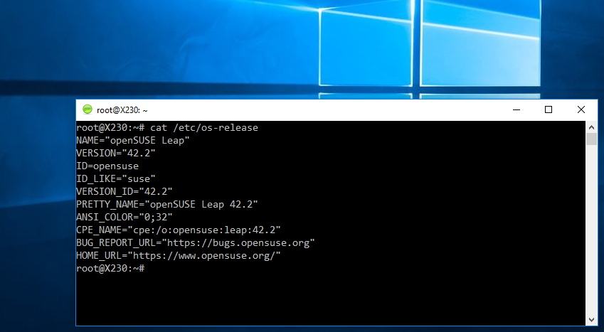 SUSE corriendo en el Windows Subsystem for Linux (WSL)